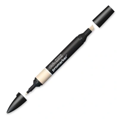 Image of Winsor &amp; Newton 0203628 ProMarker Professional Layout Marker 2 Tips, Fine Wide for Drawings, Design Layouts Cream Pale