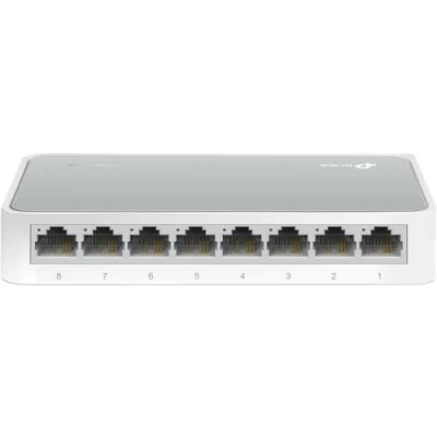 Image of TP Link TL SF1008D 8 Port Fast Ethernet/Network/Lan Switch (10/100Mbps, Auto Speed and Duplex Adjustment, Plug Play, MDI/MDIX, Fanless) White