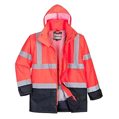 Image of Portwest Hi Vis Executive 5 in 1 Jacket, Size: L, Colour: Red/Navy, S768RNRL