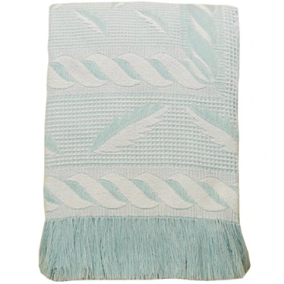 Image of BabyPrem Baby Large Soft Acrylic Fern Shawl Blanket 122 x 122cm Blue