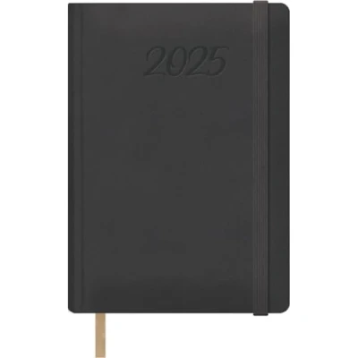 Image of Dohe 2025 Diary Day by Page, A5 Size (15 x 21 cm), 12 Months January to December, Leatherette Hardcover, Planner in Spanish, Office Supplies SAMBA Black