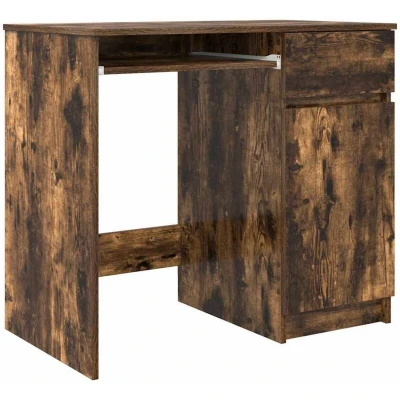 Image of vidaXL Desk Smoked Oak 86x49x76 cm Engineered Wood