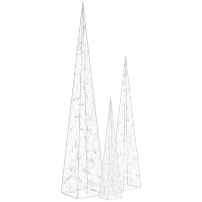 Image of vidaXL Acrylic Decorative LED Light Cone Set Blue 60/90/120cm