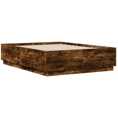Image of vidaXL Bed Frame without Mattress Smoked Oak 120x190 cm Small Double