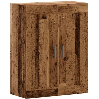 Image of vidaXL Wall Mounted Cabinet Storage Cupboard Old Wood, 69.5 x 34 90 cm, Engineered Brown, Modern Style