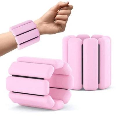 Image of Adjustable Wrist and Ankle Weights Set of 2 (1lb Each) Wearable &amp; Weight Bracelets for Yoga, Dance, Pilates, Aerobics, Running, Walking Waterproof, Sweat Proof, Comfortable