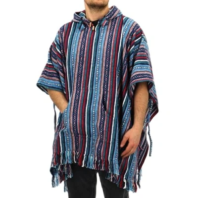 Image of LOUDelephant Brushed Cotton Hooded Poncho Purple Sky