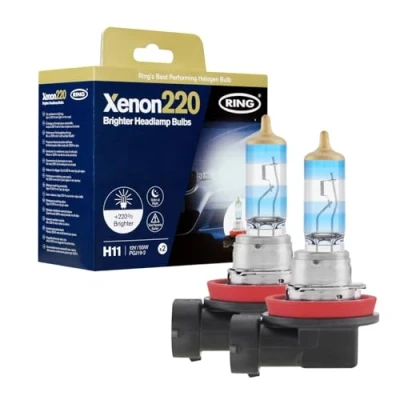 Image of Ring Automotive H11 Xenon220 Brighter Head Lamp Set (2 Bulbs) E Approved &amp; Road Legal