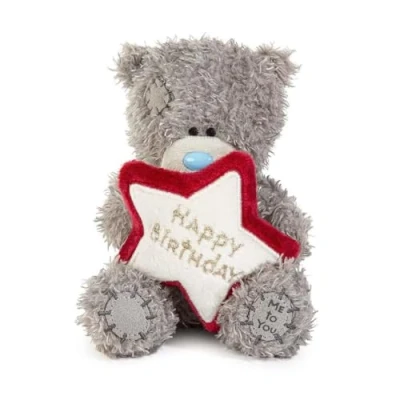 Image of Me to You Tatty Teddy Plush 10cm High Birthday Bear With Embroidered Star Official Collection