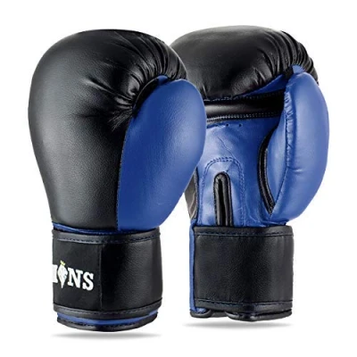 Image of Lions Muay Thai Gloves Boxing Punch Bag Mma Sparring Training Mitts (Mesh Blue, 10oz)