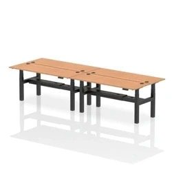 Image of Air B2B 1800x600mm Height Adjustable 4P Bench Desk CP Oak/Black