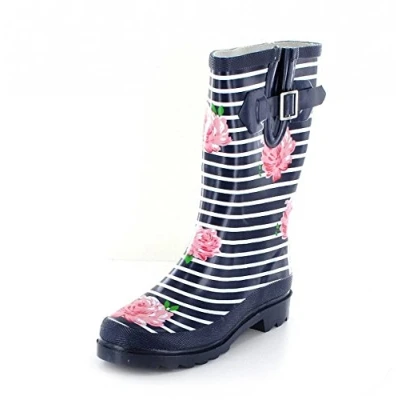 Image of Beck Women&#039;s Stripes Wellington rain boots