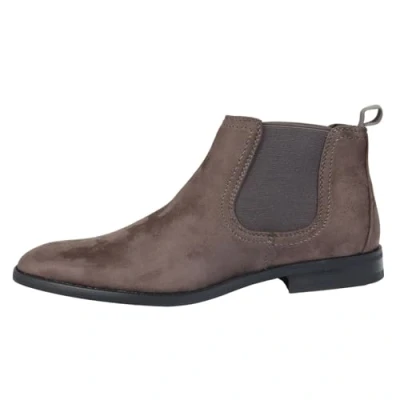 Image of TruClothing Men&#039;s Boots Slip On Suede Leather Lined Chelsea Ankle Shoes Grey 8 UK