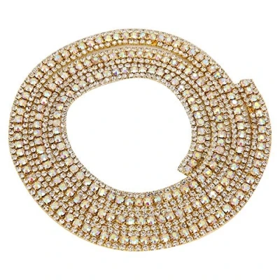 Image of HEEPDD 35.4 Inch Rhinestone Chain, Rhinestones Trim Chain Bridal Dress Applique for Wedding Necklace Headwear(Gold)