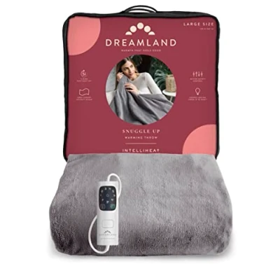 Image of Dreamland Luxurious Grey Velvet Snuggle Up Warming Throw