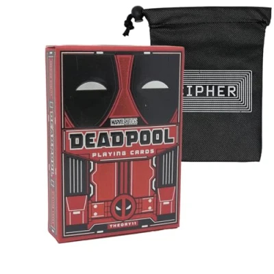 Image of Theory 11 Deadpool Playing Cards Premium Poker Sized Deck Includes Cipher Card Bag