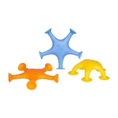 Image of Ubbi Starfish Stretch and Suction Bath Toys, Baby Accessory, Water Toys for Toddler Time Play, Dishwasher Safe, Set of 3