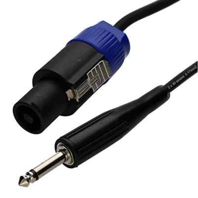 Image of kenable PA Speaker Lead Locking SPK to 6.35mm 1/4 Jack Low Loss 5.8mm2 Cable 12m [12 metres]
