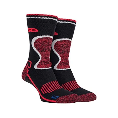 Image of Storm Bloc 2 Pairs Mens Heavy Duty Winter Warm Padded Thermal Wool Blend Socks for Hiking (6 8 uk, SBGMS003BKR)