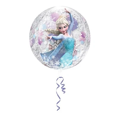 Image of amscan 3018701 Orbz Clear Foil Balloon with Frozen Elsa Design 1 Pc