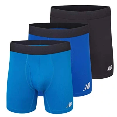 Image of New Balance Men&#039;s 6&quot; Boxer Brief Trunk Underpants Fly Front with Pouch, 3 Pack