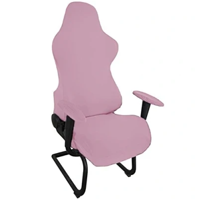 Image of Highdi Stretchable Gaming Chair Covers, Computer Office Cover Stretch High Back, Spandex Armchairs Protector for Racing Chairs, Game (one size,light pink)