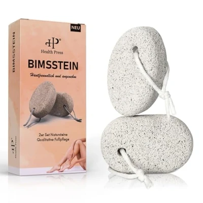 Image of Health Press® Pumice Stone Foot Care 2 Piece Set Coarse Callus Remover for Hands &amp; Feet Natural Volcanic Removal Pedicure Scrub Soft Skin