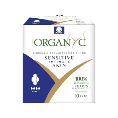 Image of Organyc Pads with Wings Heavy Flow 10 units