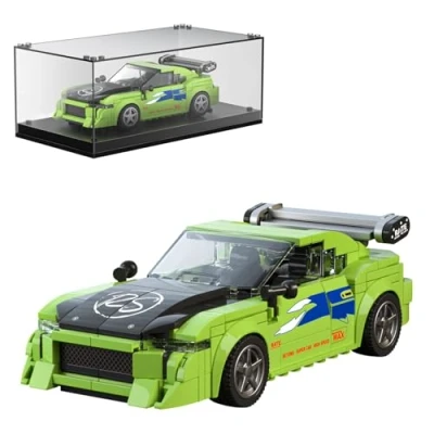Image of Mould King Speed Champions Racing Car Building Sets with Acrylic Display Case 27033 Eclips Supercar Blocks Toy, Collectible Model Cars Kits Gifts for Kids 8+(338 Pieces)