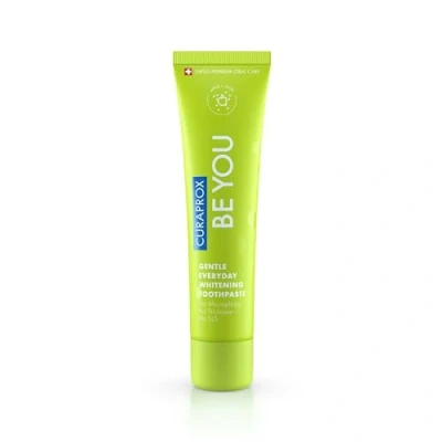 Image of Curaprox Be You Apple + Aloe Vera Toothpaste Green 60ml Gentle Everyday Whitening SLS Free, Microplastic Triclosan Fluoride