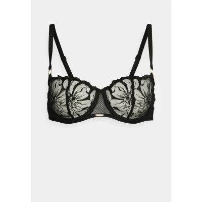 Image of Chantelle Fleurs HALF CUP BRA Balconette bra, Women&#039;s, Size: 34F, Schwarz