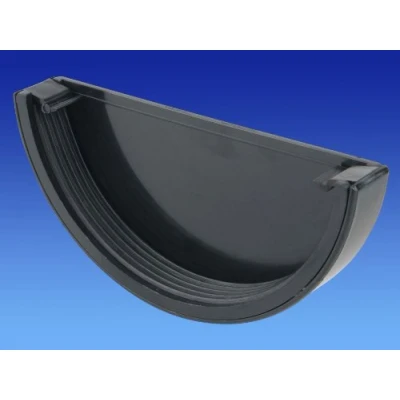 Image of OSMA Roofline Commercial 150mm Half Round Gutter External Stopend Black 6T611b