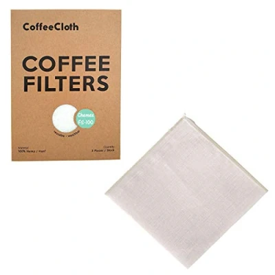 Image of Earthtopia 3 Pack Reusable Cloth Coffee Filters 100% Hemp Eco Friendly Pour Over Filter Bags Permanent (Suitable for Chemex FS 100)