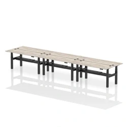Image of Air B2B 1800x600mm Height Adjustable 6P Bench Desk CP Grey Oak/Black