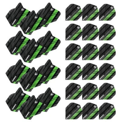 Image of WINMAU Rhino Stripe Design Dart flights 10 sets per pack (30 pack) (Green)
