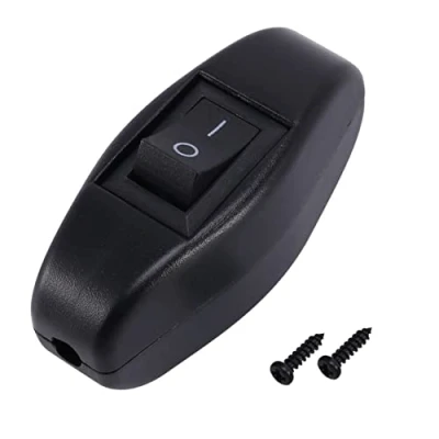 Image of Spactz Black Bedroom On Off Button in Line Switch 6A/250VAC 10A/125VAC