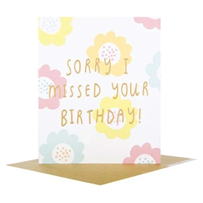 Image of Hallmark 25507944 Belated Birthday Studio Card &quot;Blank&quot; Small