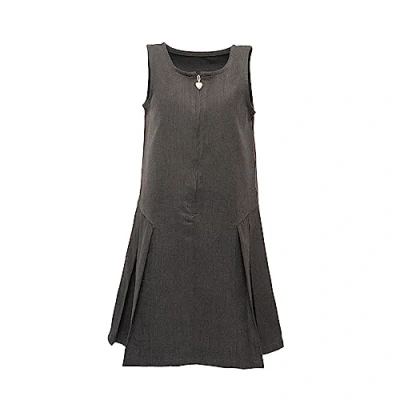 Image of Acorn Fashion Girls School Pinafore Dress Pleated Skirt and Zip Fastening Pinafores for Uniform Ages 4 to 10 Years, 8 9 years Grey