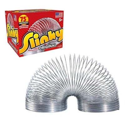 Image of The Original Slinky Walking Spring Toy, Metal Slinky, Easter Basket Stuffers, Toys for 3 Year Old Girls and Boys, Party Favors, Fidget (1 Pack/New, New/Multi Color)