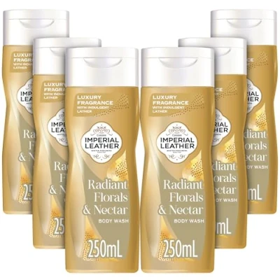 Image of Imperial Leather Radiant Florals &amp; Nectar Body Wash Shower Gel, Signature Oil Blend, Creamy Indulgent Lather, Luxury Fragrance, Bulk Buy, Pack of 6 x 250ml