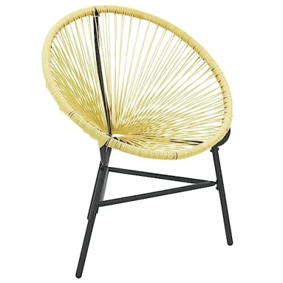 Image of vidaXL Stylish Outdoor Acapulco Chair, Beige Poly Rattan, Weather resistant, Easy maintenance, with Powder Coated Steel Frame, Assembly Required