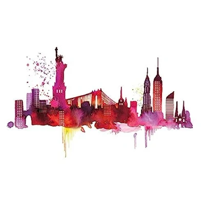 Image of The Art Group Summer Thornton New York Skyline Canvas Print, Cotton, Multi Colour, 1.8 x 30 40 cm