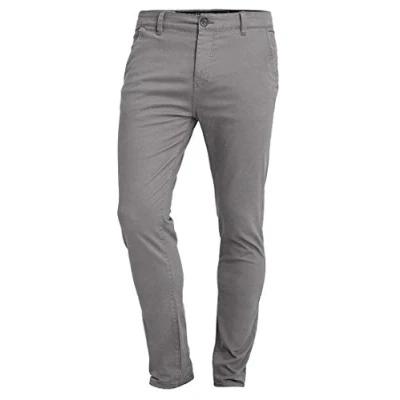 Image of Crosshatch Chinor Men&#039;s Smart Casual Slim Fit Stretch Cotton Chino Jeans Trousers (Charcoal, W30/L34)