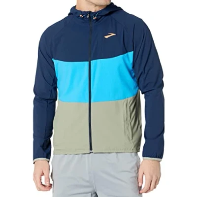 Image of BROOKS 211385465 Canopy Jacket Men&#039;s Navy/Spring Break/Pebble Size 30