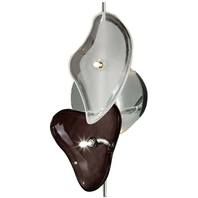 Image of Otto Ceiling/Wall 2 Light G4 Bar, Polished Chrome/Black Glass, NOT LED/CFL Compatible