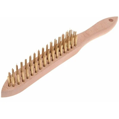 Image of Faithfull 680/B3 Brass Wire Scratch Brush 3 Row FAI680B3