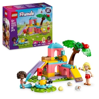 Image of LEGO Friends Guinea Pig Playground Set, Building Toy Playset for 6 Plus Year Old Girls, Includes 2 Mini Dolls and Animal Figures Imaginative Play 42640
