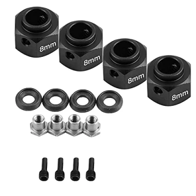 Image of RC Widen Adapter, Metal 8mm Wheels Widening Set for TRAXXAS TRX 4 D90 SCX10 1/10 Car(Black)