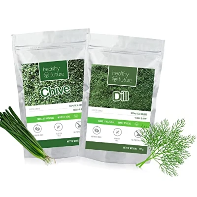 Image of Healthy Future Freeze Dried Chive + Dill Pack 100% Natural Herb Gluten Free No Preservatives (100g 100g)