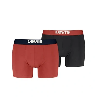 Image of Levi&#039;s MEN Solid Basic Brief 2 PACK Pants, Men&#039;s, Size: XXL, Red/black